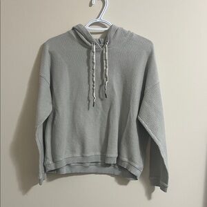 aerie Ribbed Hoodie Sweater - Sage Green